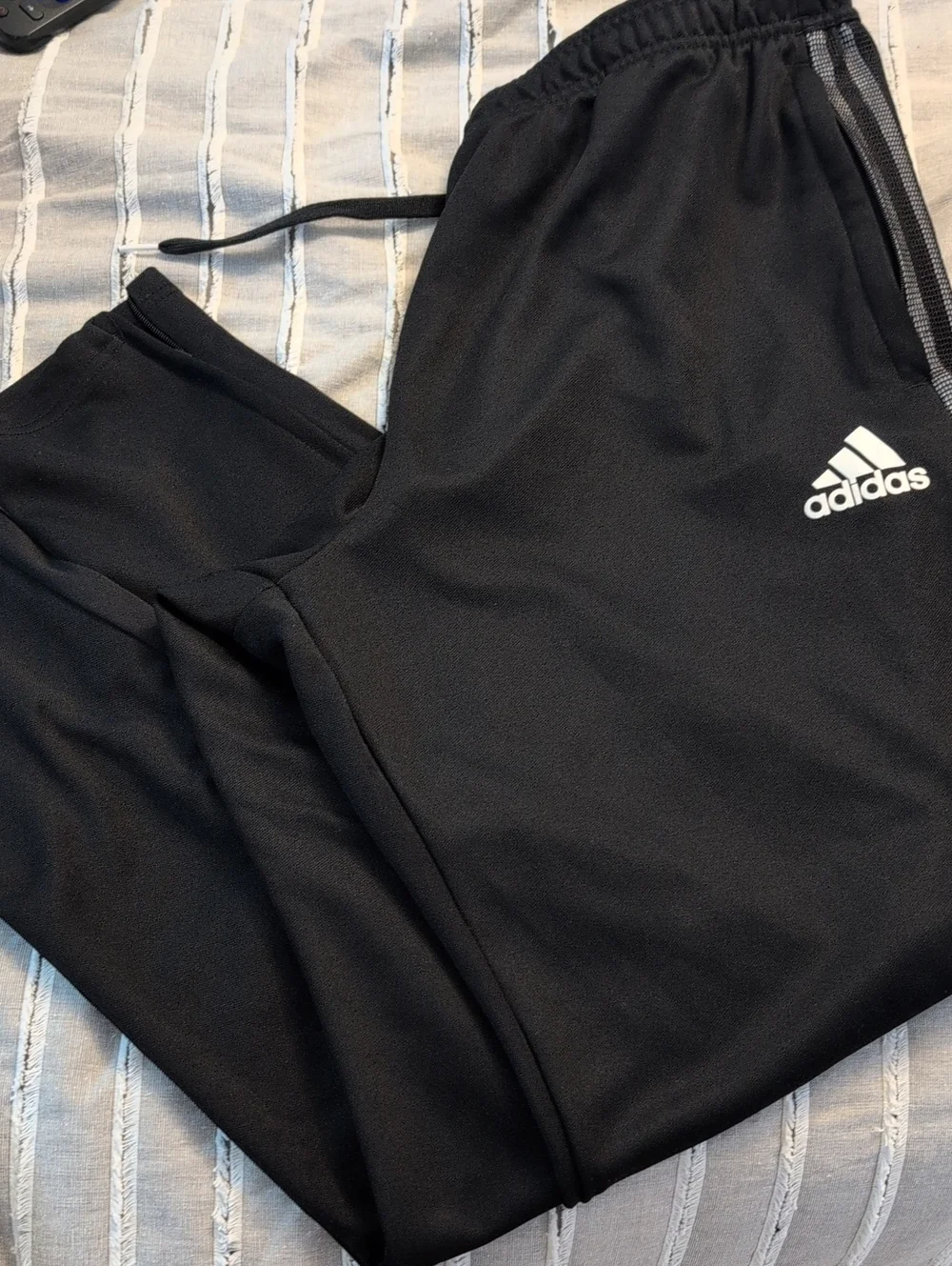 adidas Black Sweatpants with White Logo